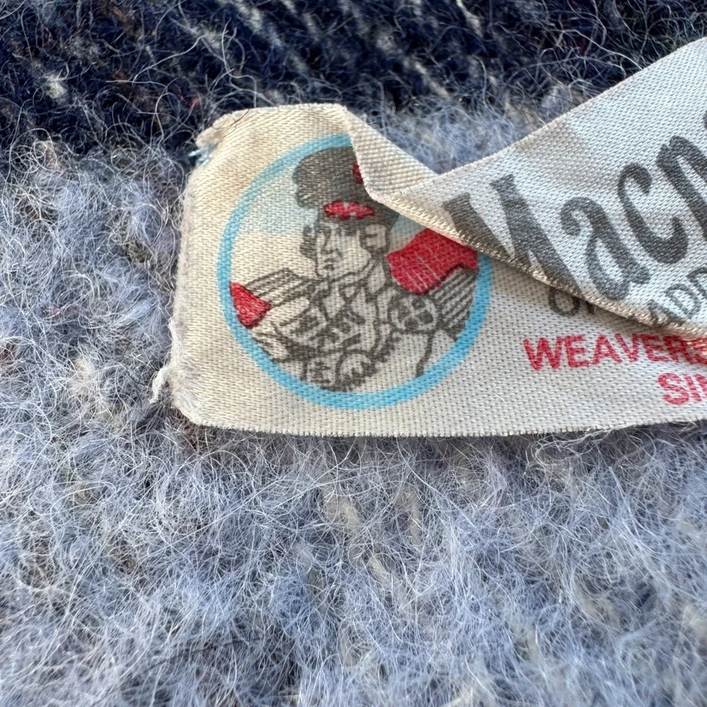Vintage 1960s Macnab of Haddington Scotland Wool Plaid Travel Rug Blanket Fringe